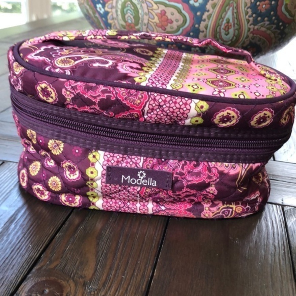3/$30 Modella purple/Pink paisley floral cosmetic case